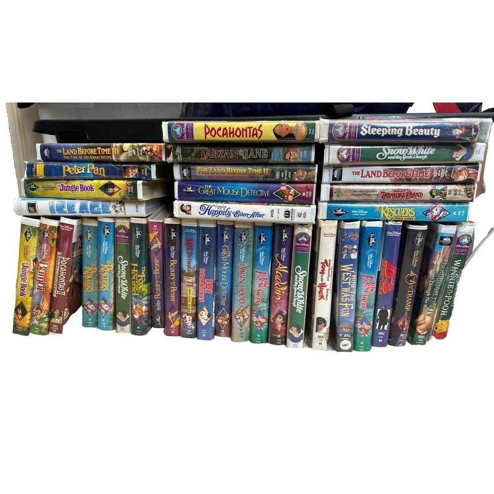 Large Lot Of Children's Disney VHS Tapes A Few Duplicates